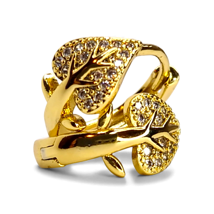 Cercei Carmina placați cu aur cu inimă și arbore al vieții [5]