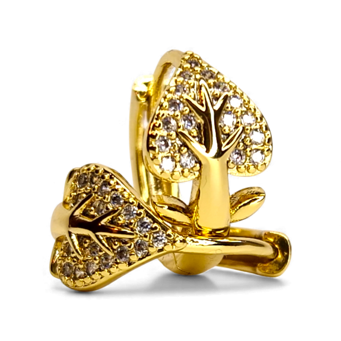 Cercei Carmina placați cu aur cu inimă și arbore al vieții [7]