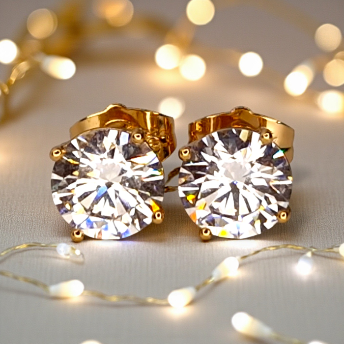 Cercei aur Chloe cu cristal brilliant [8]