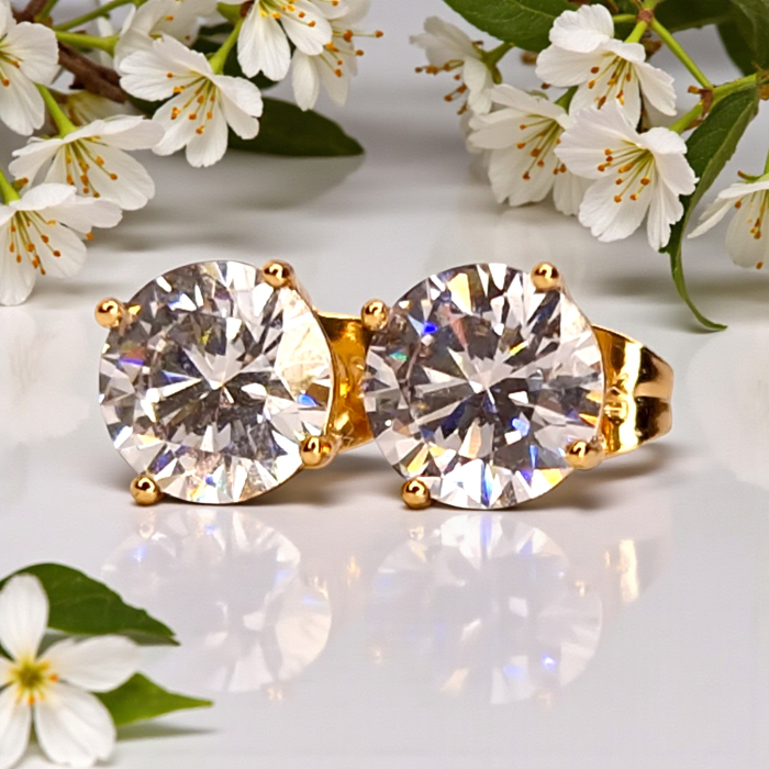 Cercei aur Chloe cu cristal brilliant [2]