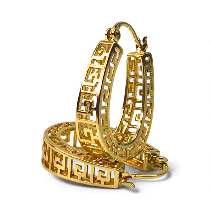 Cercei cu filigram placati cu aur galben de 14K [1]