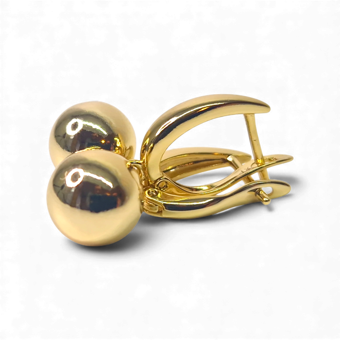 Cercei lungi cu placati cu aur de 14k cu biluta aurie [3]