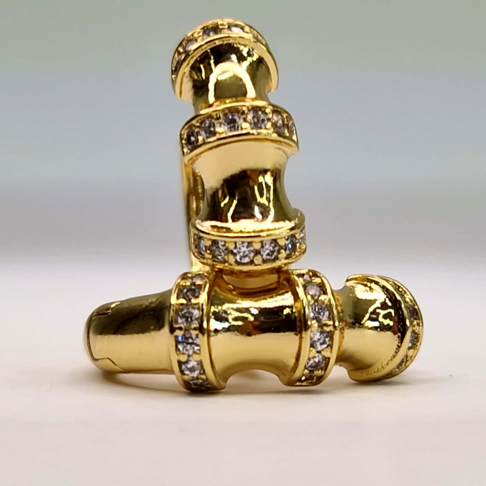 Cercei rotunzi placati cu aur de 14k si incrustati cu cristale albe zirconiu [4]