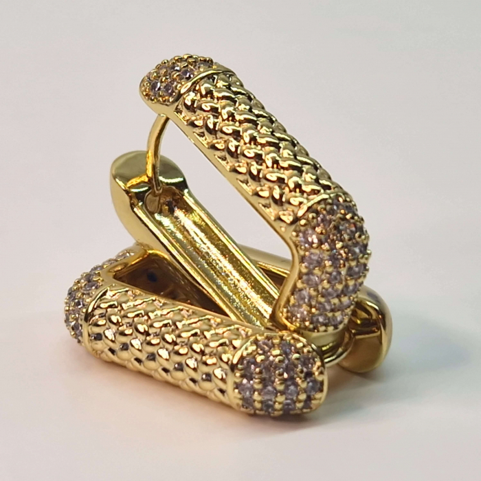 Cercei eleganti placati cu aur de 14k si cristale zirconiu albe [2]