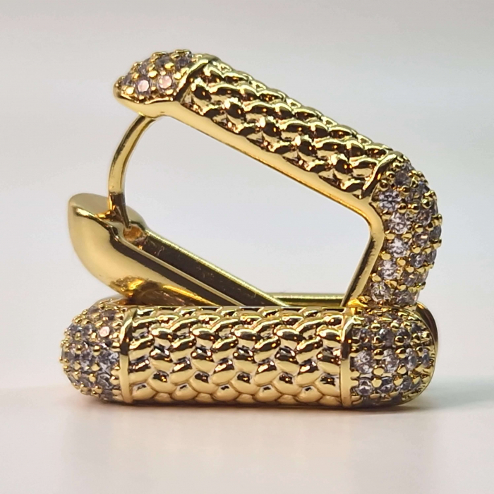 Cercei eleganti placati cu aur de 14k si cristale zirconiu albe [1]
