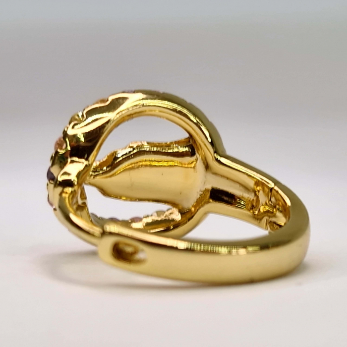 Cercei cu Maica Domnului placati cu aur de 14k si incrustati cu cristale multicolore din zirconiu [7]