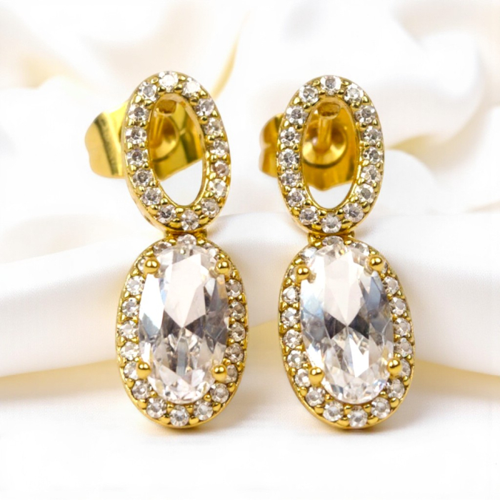 Cercei placați cu aur Emilia White – eleganță pură [2]