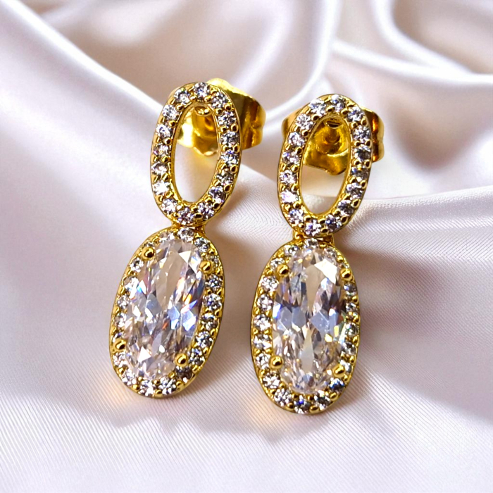 Cercei placați cu aur Emilia White – eleganță pură [7]