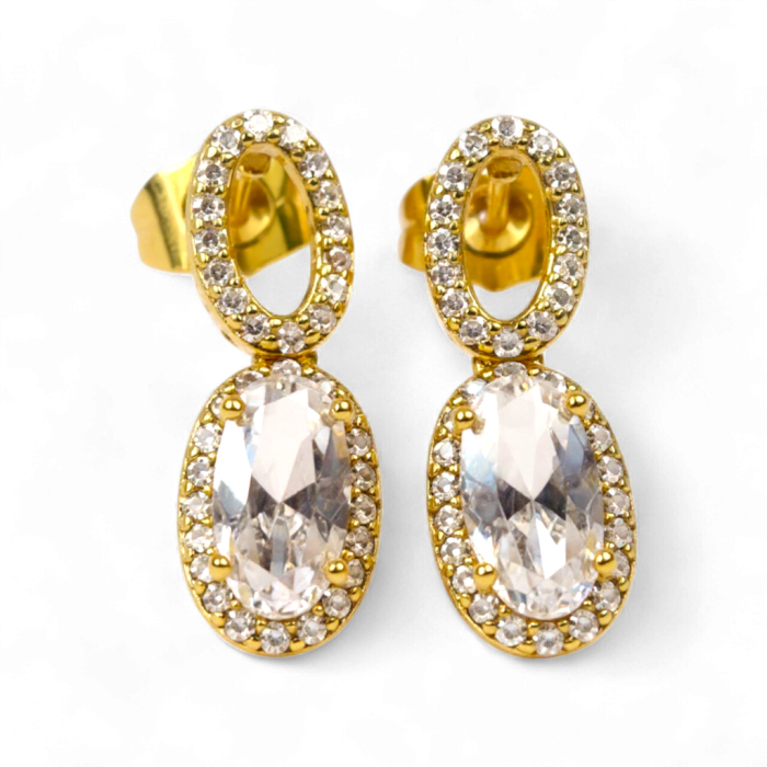 Cercei placați cu aur Emilia White – eleganță pură [1]