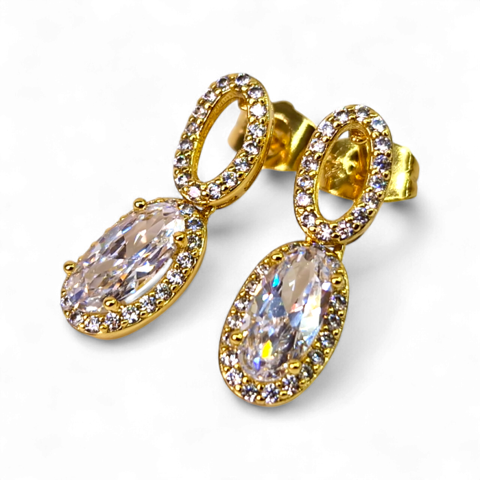 Cercei placați cu aur Emilia White – eleganță pură [3]