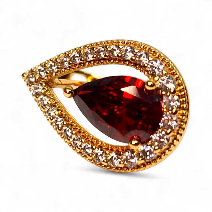 Cercei placați cu aur Francesca Red – eleganță și pasiune [5]