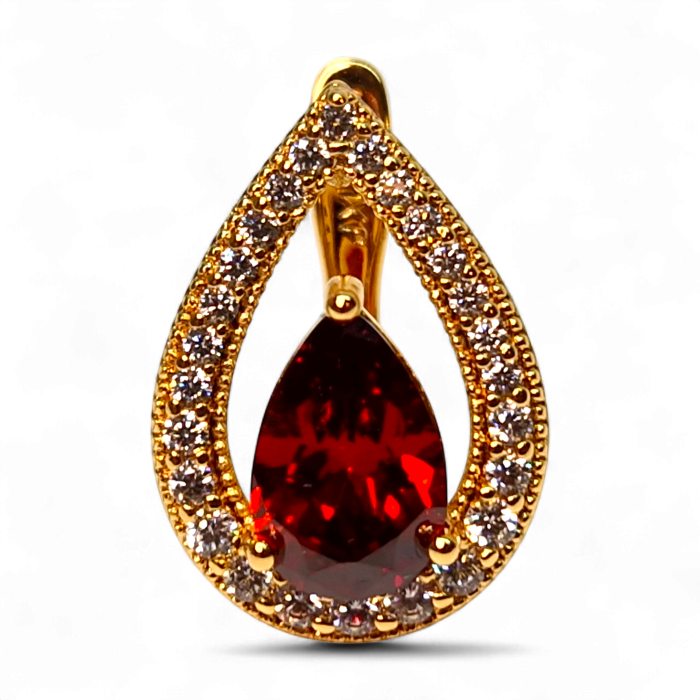 Cercei placați cu aur Francesca Red – eleganță și pasiune [7]