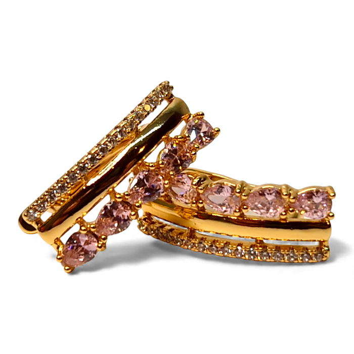 Cercei placati cu aur Jessica Pink [1]