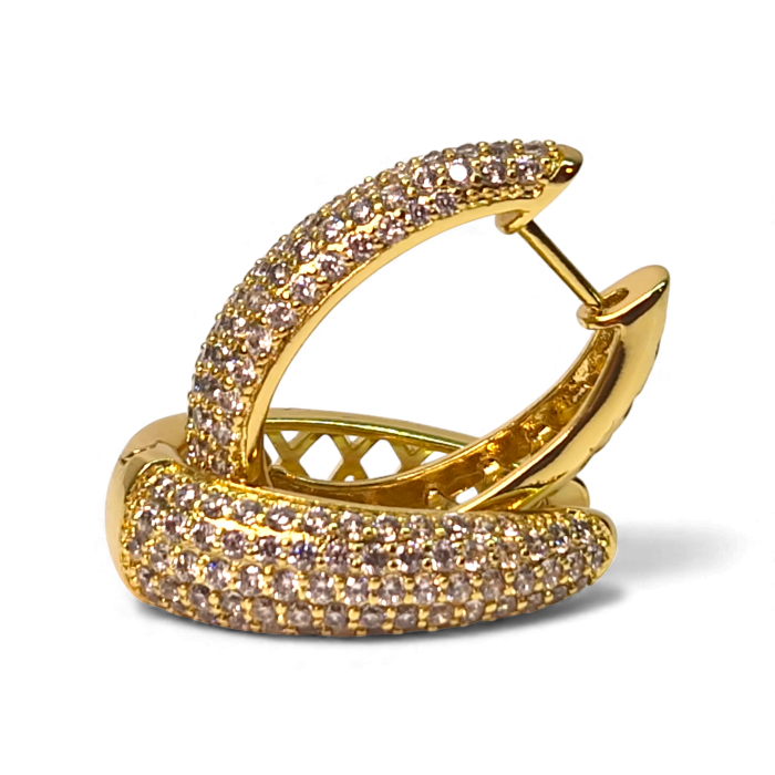 Cerceii kendra placati cu aur de 14k incrustati cu zirconii albe [1]