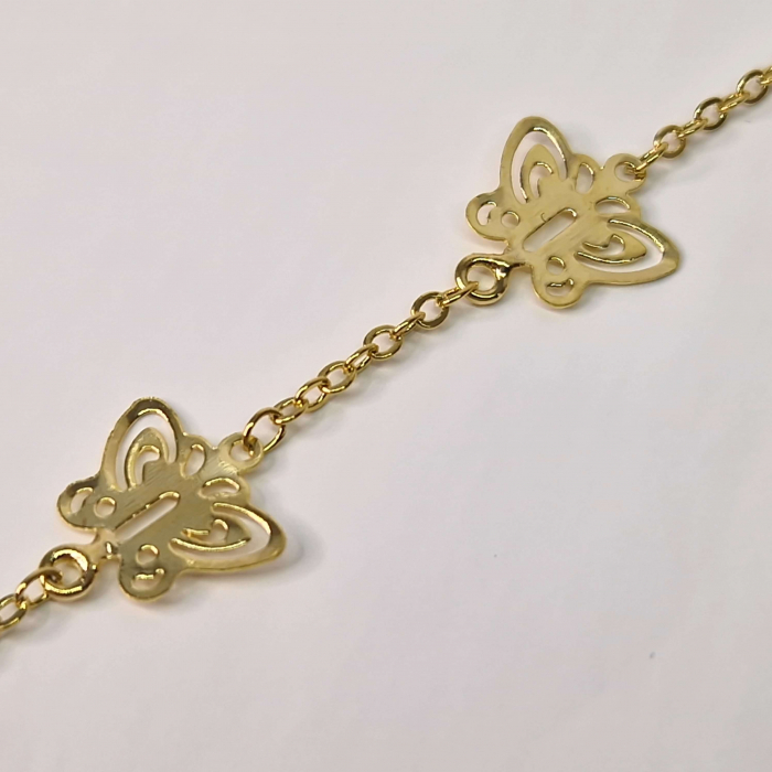 Cercei lungi model cu fluture placati cu aur de 18k [7]