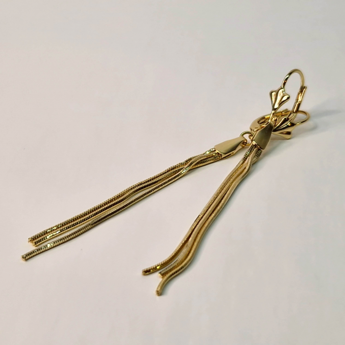 Cercei lungi eleganti placati cu aur de 18k [2]