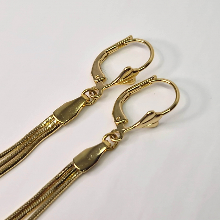 Cercei lungi eleganti placati cu aur de 18k [5]