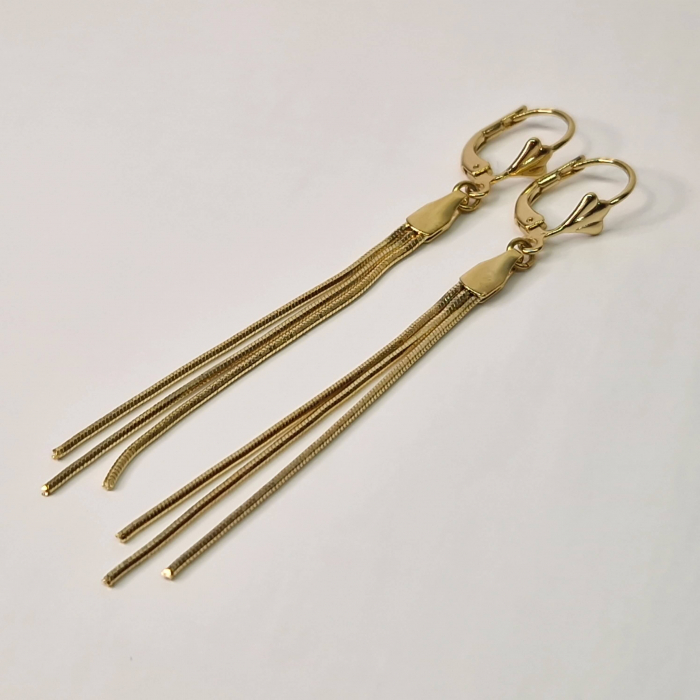 Cercei lungi eleganti placati cu aur de 18k [4]