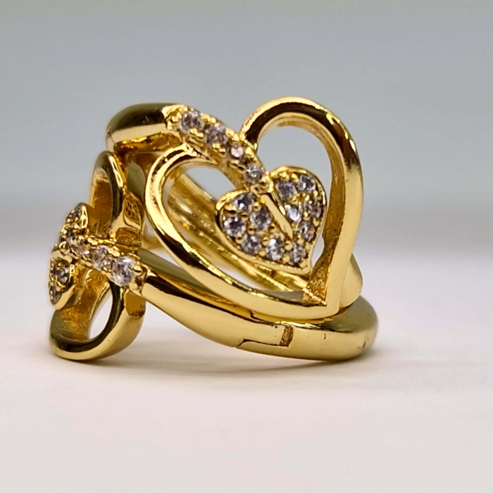 Cercei cu tortita placati cu aur de 14k si cristale albe zirconiu [2]