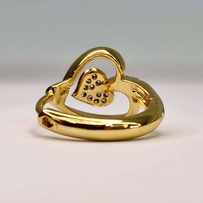 Cercei cu tortita placati cu aur de 14k si cristale albe zirconiu [5]