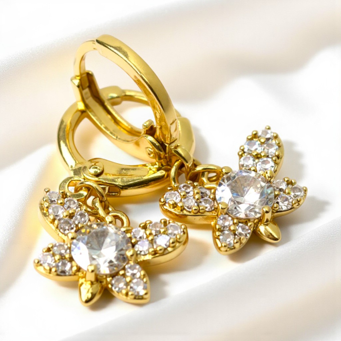 Cercei placați cu aur Narcisa – strălucire delicată [4]