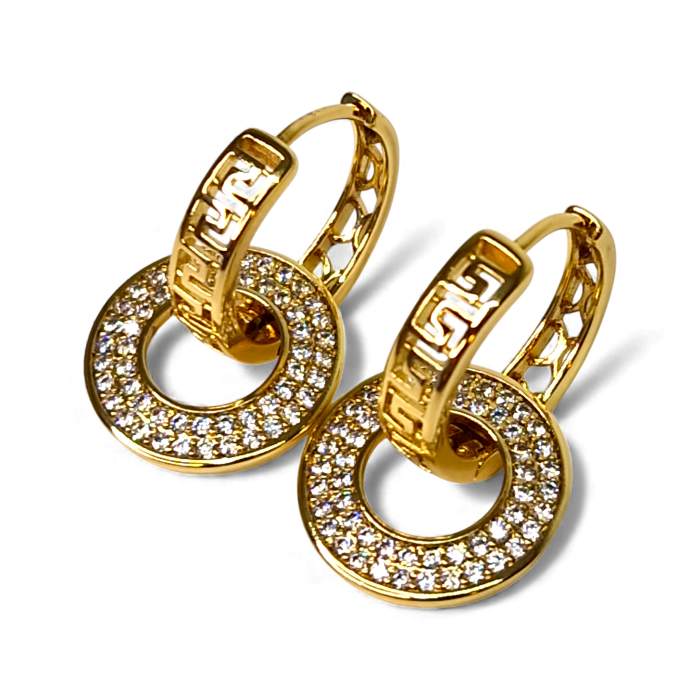 Cercei Olivia placați cu aur 18K cu zirconii [1]