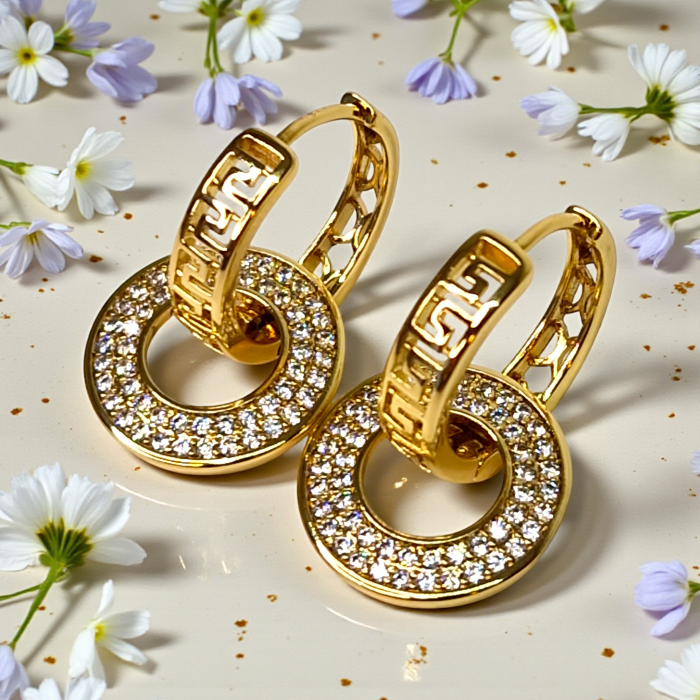 Cercei Olivia placați cu aur 18K cu zirconii [2]