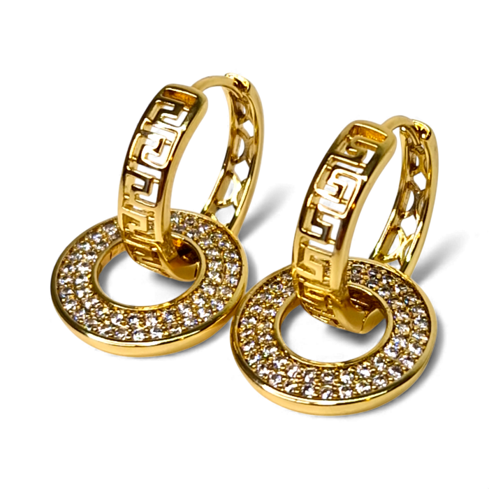 Cercei Olivia placați cu aur 18K cu zirconii [3]