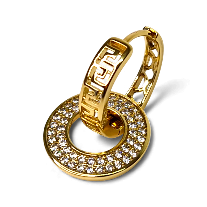 Cercei Olivia placați cu aur 18K cu zirconii [5]