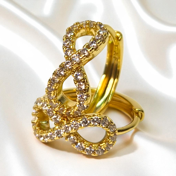 Cercei aur Ramona simbol infinit cu zirconii [6]