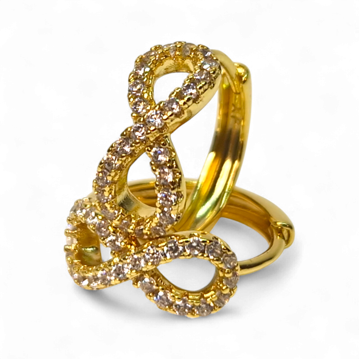 Cercei aur Ramona simbol infinit cu zirconii [5]