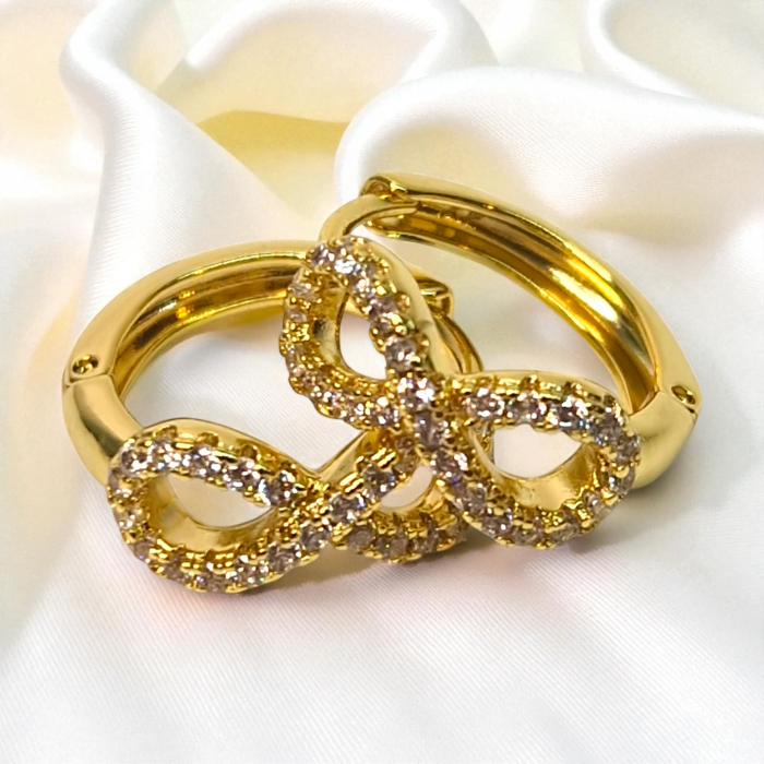 Cercei aur Ramona simbol infinit cu zirconii [8]