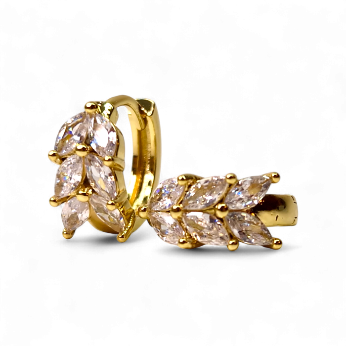 Cercei aur Roxana cu cristale marquise [7]