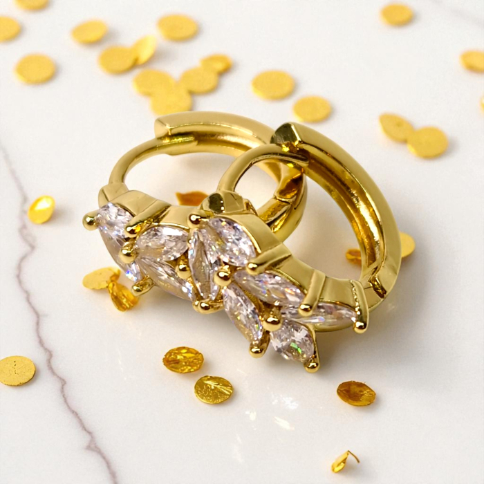 Cercei aur Roxana cu cristale marquise [8]