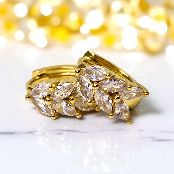 Cercei aur Roxana cu cristale marquise [6]