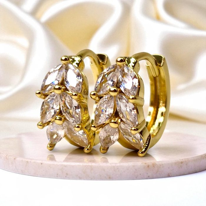 Cercei aur Roxana cu cristale marquise [2]