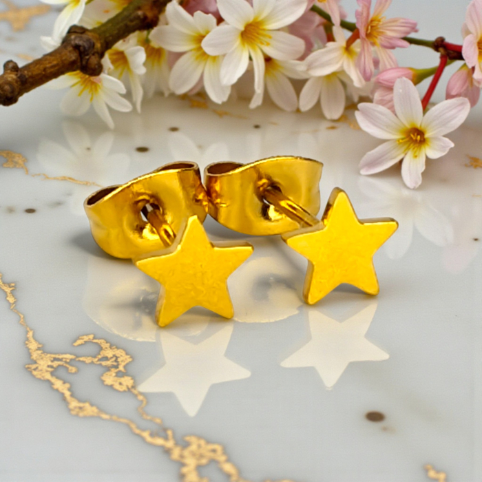 Cercei Selene placati cu aur în formă de stea [2]