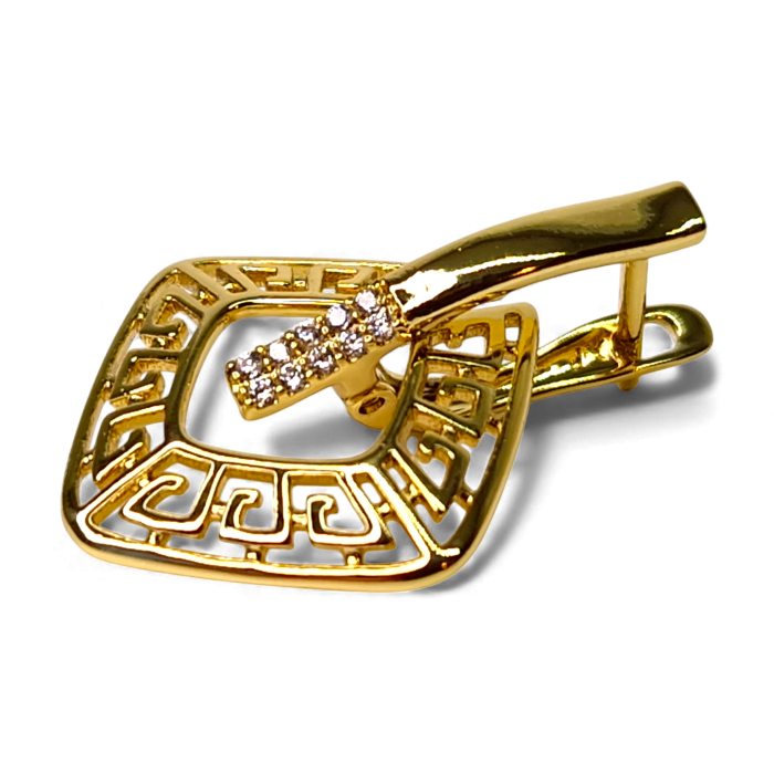 Cercei Sofia placați cu aur 18K cu zirconii [7]