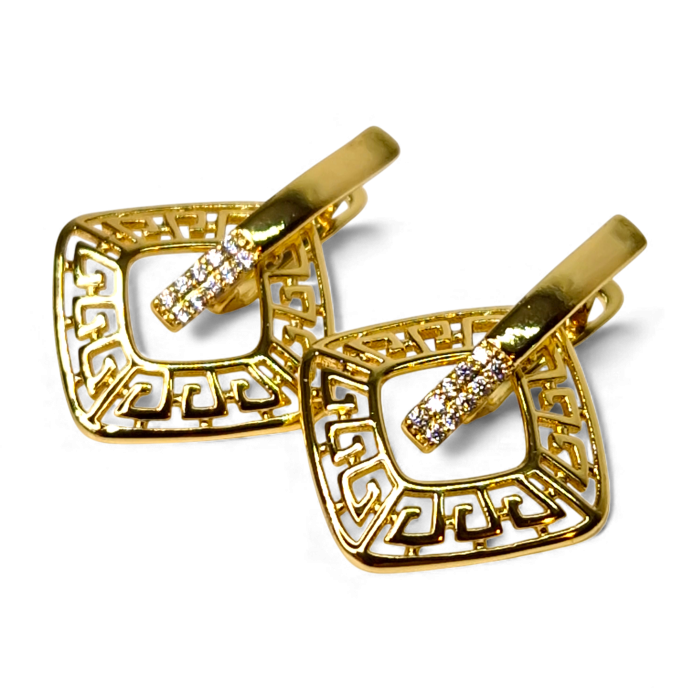 Cercei Sofia placați cu aur 18K cu zirconii [1]