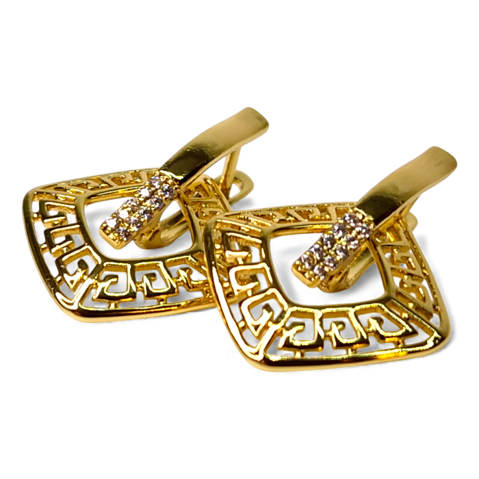 Cercei Sofia placați cu aur 18K cu zirconii [5]