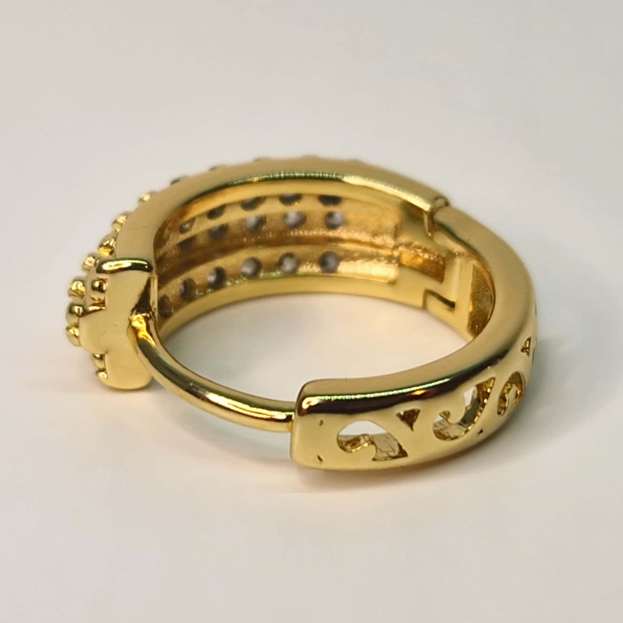 Cercei eleganti placati cu aur de 18k si impodobiti cu cristale albe din zirconiu [8]