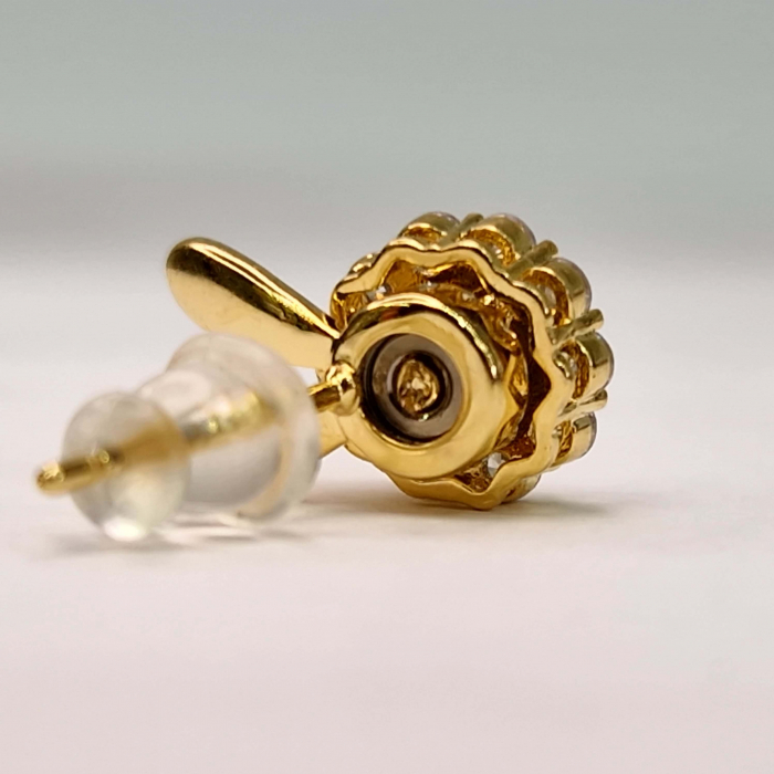 Cercei in forma de iepuras placati cu aur de 14k si incrustati cu cristale zirconiu [7]