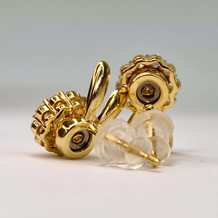 Cercei in forma de iepuras placati cu aur de 14k si incrustati cu cristale zirconiu [5]
