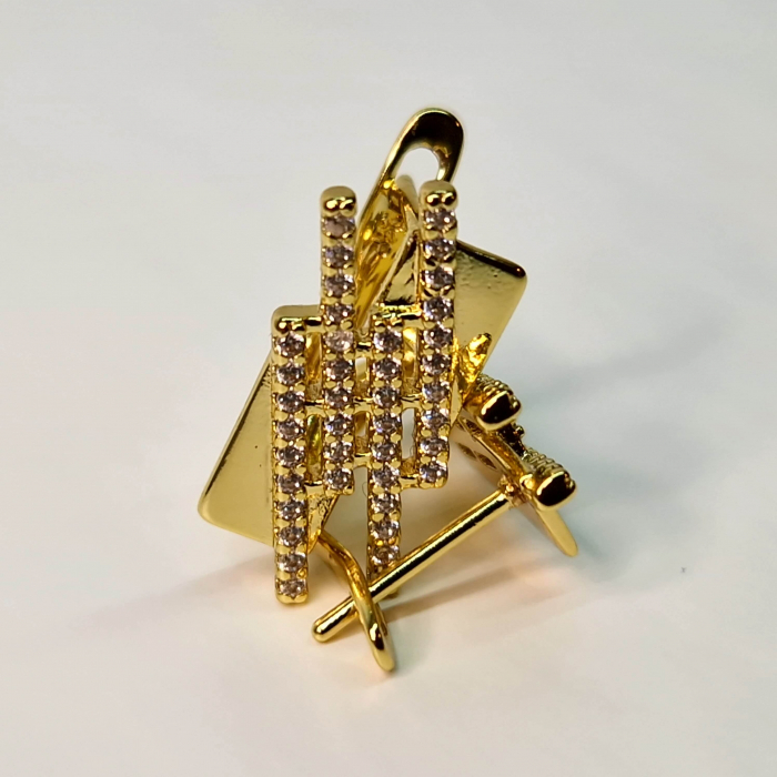 Cercei placati cu aur de 14k Yvette cu cristale din zirconiu [10]