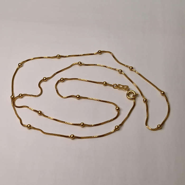 Lant placat cu aur de 14k cu bilute aurii de 60 cm [11]
