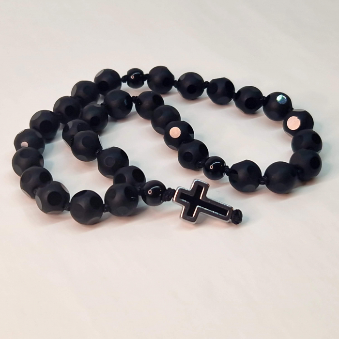 Metanier cu pietre semipretioase naturale si cruciulita argintie IH701 [4]