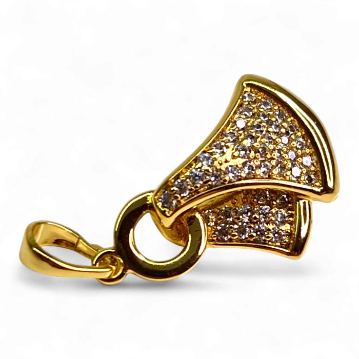 Pandantiv Roberta placat cu aur cu zirconii și design sculptural [5]