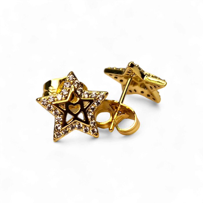 Set placat cu aur Delia cu stele și inimă decorat cu zirconii albe [5]