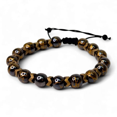 Brățară Harmony cu Ochi de Tigru și elemente aurii [5]