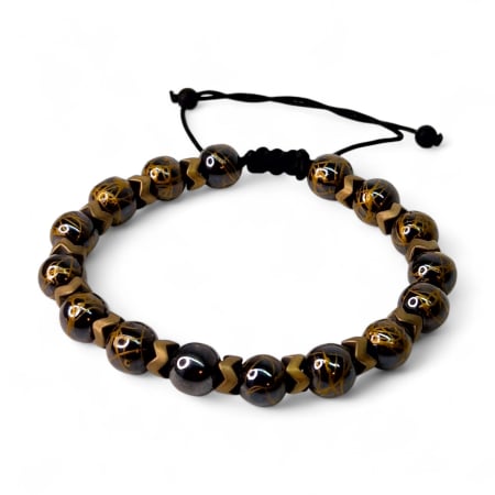 Bijuterii bărbați - Brățară Harmony cu Ochi de Tigru și elemente aurii